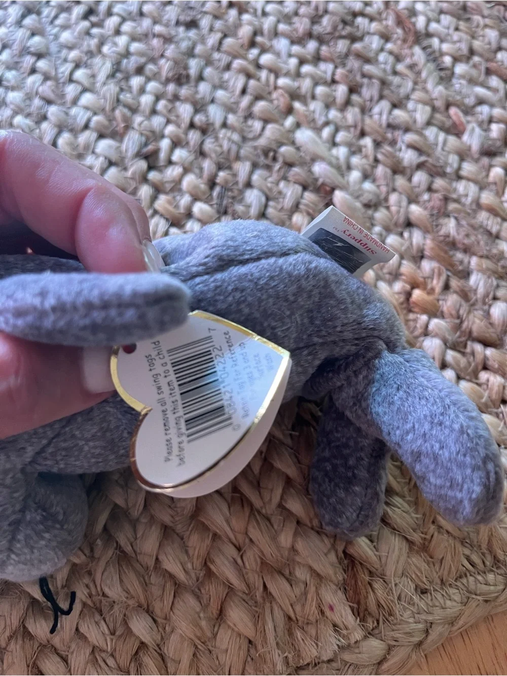 Ty Beanie Baby Gray Seal Plush - Soft Small Pet Toy